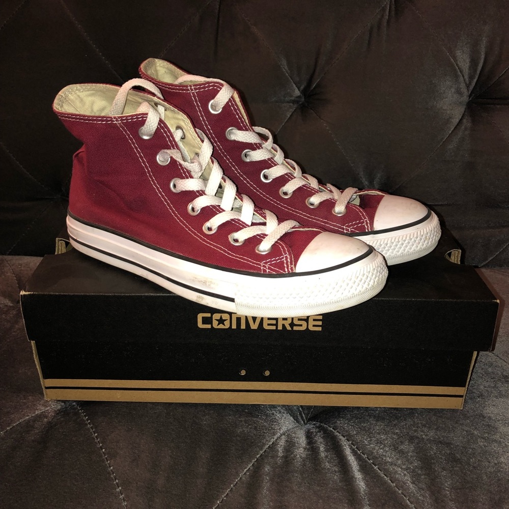 Burgundy high top chucks